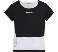 Freddy Completo t-shirt cropped e canotta con stampa perlata Bianco-Nero Donna Extra Small