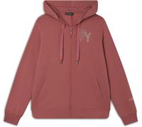 Freddy Felpa Cappuccio e Zip con Logo FY in Strass Light Mahogany Donna Small