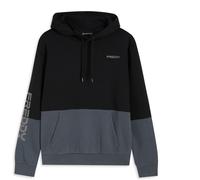 Freddy Felpa colour block con cappuccio in jersey Jet Black-Blue Uomo Extra Large