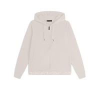 FREDDY - Felpa Comfort Fit con Zip E Cappuccio Decorato da Stampa, Donna, Beige, Large