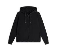 FREDDY - Felpa Comfort Fit con Zip E Cappuccio Decorato da Stampa, Donna, Nero, Extra Small