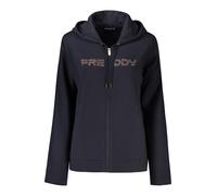 Freddy Felpa da donna con zip, cappuccio e banda logata Dark Sapphire Donna Small