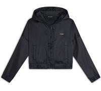 Freddy Felpa corta con cappuccio e zip in tessuto effetto seta Dark Sapphire Donna Small