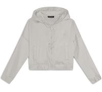 Freddy Felpa corta con cappuccio e zip in tessuto effetto seta White Sand Donna Small