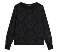 FREDDY - Felpa Girocollo in Jersey Fantasia Floreale, Donna, Nero, Large