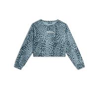 FREDDY - Felpa Cropped Comfort Fit Animalier, Donna, Blu, Small