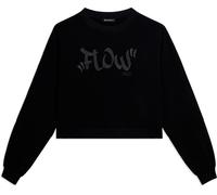 Freddy Felpa Cropped con stampa "FLOW" e borchie Nero Donna Small