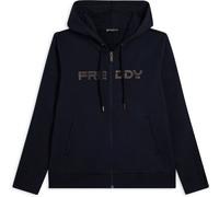 Freddy Felpa da donna con zip, cappuccio e banda logata Dark Sapphire Donna Medium