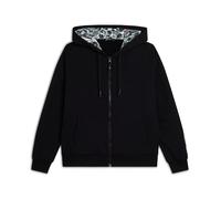 FREDDY - Felpa Donna Comfort con Zip E Cappuccio con Interno Maculato, Donna, Nero, Extra Large