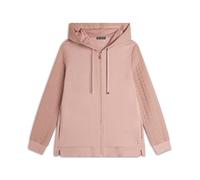 FREDDY - Felpa Donna Comfort con Zip E Cappuccio E Maniche A Trecce, Donna, Beige, Medium