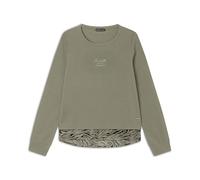 FREDDY Felpa Donna con Zip e Collo in Costina Inserti Animalier e Tasche Anteriori Interne