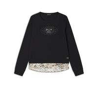 FREDDY Felpa Donna con Zip e Collo in Costina Inserti Animalier e Tasche Anteriori Interne