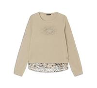 FREDDY Felpa Donna con Zip e Collo in Costina Inserti Animalier e Tasche Anteriori Interne