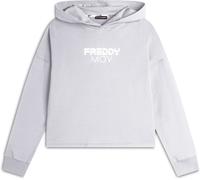 Freddy Felpa donna corta in vita con cappuccio e stampa Bright White Donna Large