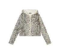 FREDDY Felpa Donna Cropped con Zip e Cappuccio - Fantasia Animalier