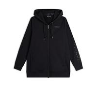 FREDDY - Felpa Donna Oversize Cappuccio E Zip con Logo Ricamato, Donna, Nero, Small