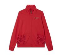 FREDDY Felpa Donna Zip Collo Alto con Dettagli Floreali Stampa Training in Oro Chiaro sul Collo