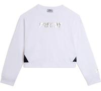 Freddy Felpa girocollo con inserti a contrasto e logo perlato Bianco-Nero Donna Medium
