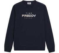 Freddy Felpa Girocollo con Logo e Slogan "Time Shine" Dark Sapphire Donna Extra Small