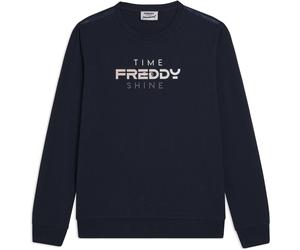 Freddy Felpa Girocollo con Logo e Slogan "Time Shine" Dark Sapphire Donna Large