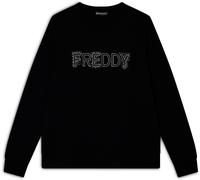FREDDY Felpa Girocollo Donna in French Terry Modal con Logo Strass