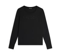 FREDDY - Felpa Girocollo da Donna con Logo Strass, Donna, Nero, Extra Large