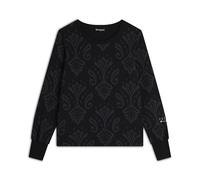 FREDDY - Felpa Girocollo in Jersey Fantasia Floreale, Donna, Nero, Large