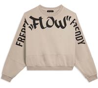 Freddy Felpa oversize cropped con maxi stampa Flow Crystal Gray Donna Extra Small