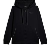 FREDDY Felpa Donna Full Zip con Cappuccio Foderato, Bordo Tasca Strass e Fondo Arrotondato