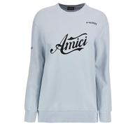 FREDDY - Felpa Ufficiale Amici Unisex con Logo A Contrasto, Unisex, Grigio, Exsmall/Small