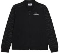 Freddy Felpa Zip con Collo Bomber e Motivo Grafico Black Allover Ani Black Donna Extra Large