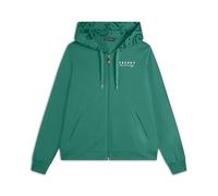 FREDDY Felpa Zip Donna con Cappuccio e Dettagli Floreali Fondo Asimmetrico e Logo Training