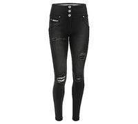 FREDDY - Jeans Push Up Wr.up® Vita Alta In Denim Navetta Ecologico Con Strappi, Donna, Denim Nero, Extra Large
