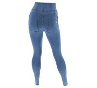 FREDDY - Jeggings Push Up WR.up® Curvy Vita Alta con Zip Gamba Skinny, Denim Chiaro, Small
