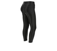FREDDY - Leggings 7/8 Vita Alta Interlock Rivestito Reptile, Nero, Extra Large