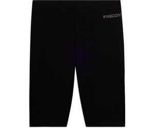 Freddy Leggings Biker in Jersey pesante con Logo Nero Donna Extra Small
