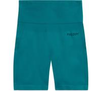 Freddy Leggings Corti Seamless con Vita Alta e Inserti in Costina Teal Blue Donna Exsmall/Small