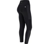Freddy Leggings SuperFit ecologici con bande laterali texturizzate Black-Black Pied De Poule Donna Extra Small