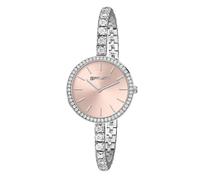 FREDDY Orologio da Donna da Polso Bracciale Gioiello Cassa in Brillanti Maglia in Acciaio Oro Argento Ghiera di Gemme, Quadrante Rotondo 26 mm