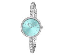 FREDDY Orologio da Donna da Polso Bracciale Gioiello Cassa in Brillanti Maglia in Acciaio Oro Argento Ghiera di Gemme, Quadrante Rotondo 26 mm