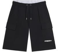 Freddy Pantaloncini corti wide leg in jersey con tasche laterali Nero-Bianco Donna Extra Small