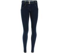 Freddy Pantalone WR.UP® skinny vita e lunghezza regular in denim scuro Jeans Scuro-Cuciture Gialle Donna Extra Small