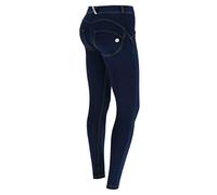 FREDDY - Pantalone Wr.up® Superskinny Vita E Lunghezza Regular In Jersey Denim Scuro, Donna, Denim Scuro, Small