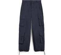 Freddy Pantaloni cargo baggy fit in popeline con quattro tasconi Blu Navy Donna Medium
