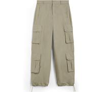 Freddy Pantaloni cargo baggy fit in popeline con quattro tasconi Canapa Donna Extra Large