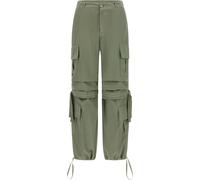 FREDDY - Cargo Pants, Pantaloni Cargo con Doppie Tasche e Coulisse Intermedia, Verde, Large