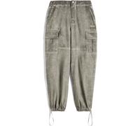 Pantaloni cargo in canvas tinto capo cold dyed
