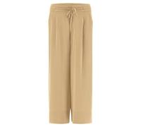 FREDDY - Pantaloni Cropped Gamba Ampia in Lino Viscosa, Donna, Beige, Extra Large