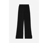 Freddy Pantaloni in costina da donna dal fondo flare con spacchi laterali black