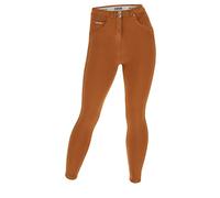 FREDDY - Pantaloni Push Up Wr.up® Curvy Tessuto Navetta Ecologico, Donna, Marrone, Large